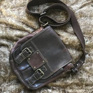 Fossil Rugged Leather Messenger Bag